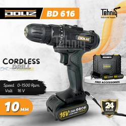 Mesin Bor Baterai DOLIZ Cordless Drill BD616