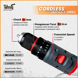Mesin Bor Cordless Doliz BD637P