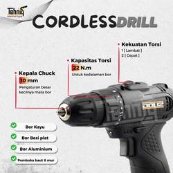 Mesin Bor Baterai DOLIZ BD621 Cordless Drill
