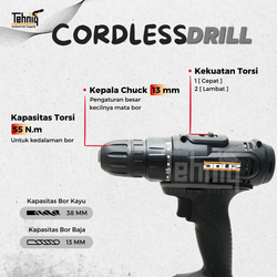 Mesin Bor Baterai DOLIZ Cordless Drill BD618