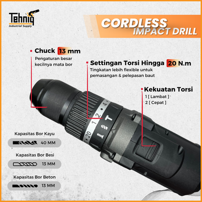 Mesin Bor Beton Cordless Impact Drill DOLIZ BD617