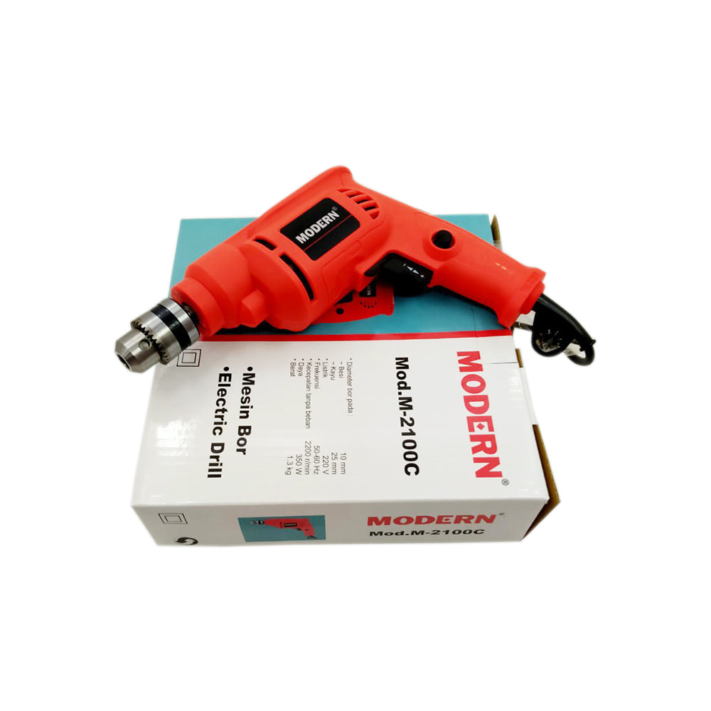 MODERN M-2100 C MESIN BOR ELECTRIC DRILL 10 MM - tehniqdotcom